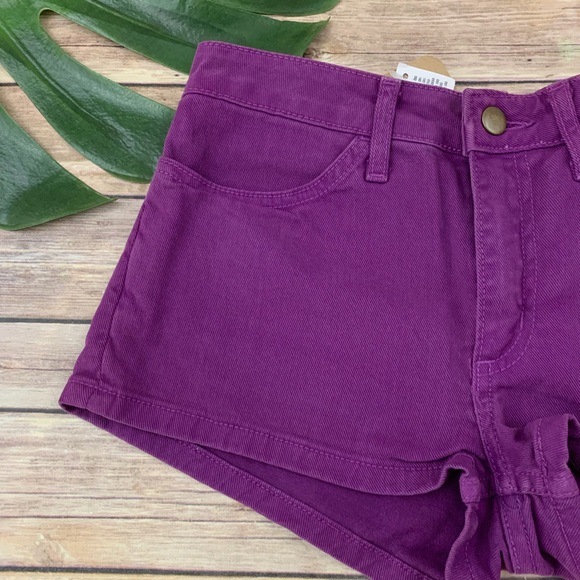 American Apparel denim bright purple short shorts - Picture 3 of 8